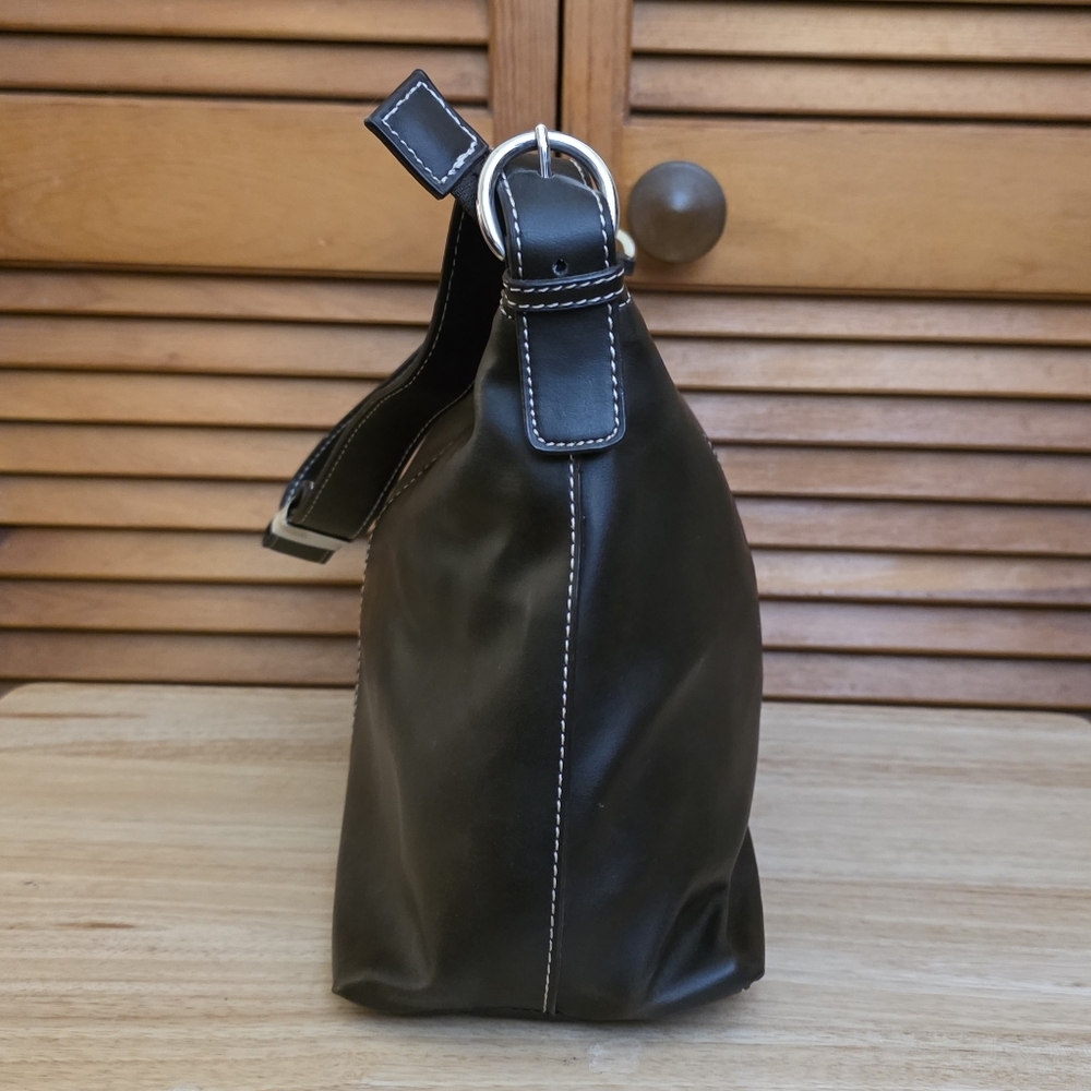 NWT Avenue Vintage Women's Brown Hobo Bag With Contrast Stitching - Picture 6 of 15